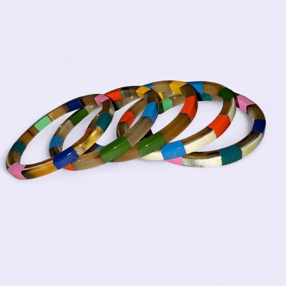 Multicolored Acrylic Bangles - Picture 5 of 7